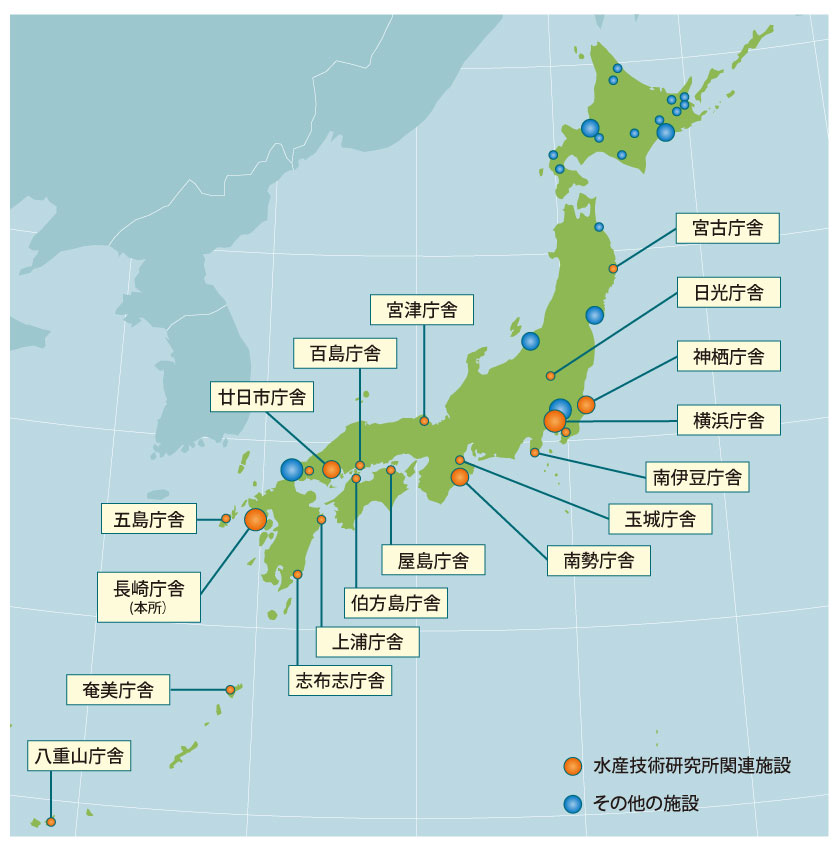 水産技術研究所の庁舎の場所を示した地図です