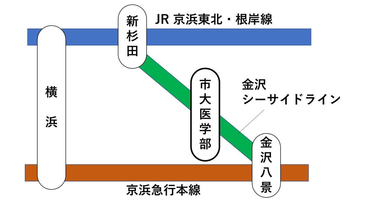 横浜庁舎への路線図